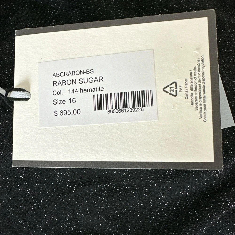 CHIARA BONI Rebon Sugar Elegant Black Dress Made in Italy size 16 NWT - Picture 5 of 12